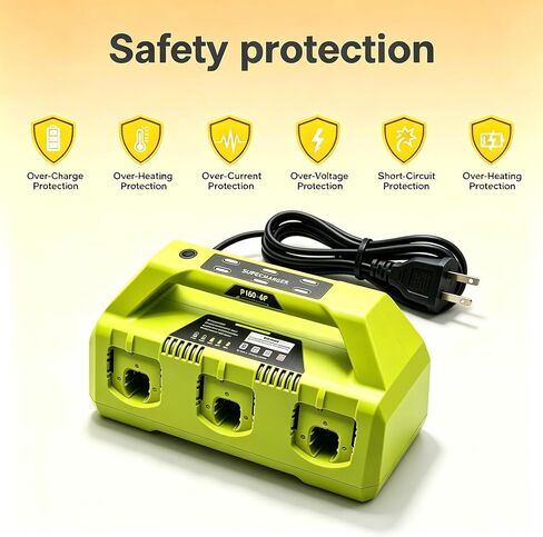 4A 6-Port Rapid Charging Station Compatible with Ryobi 18V P135 PCG005 P118 - Fast Charger Only, Not a Battery in Saudi Arabia
