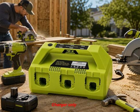 4A 6-Port Rapid Charging Station Compatible with Ryobi 18V P135 PCG005 P118 - Fast Charger Only, Not a Battery in Saudi Arabia