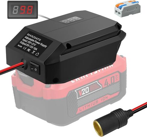 20V to12V Step Down Converter for Craftsman V20 20V Battery Power Wheel Adapter, Voltage Reducer Transformer Adapter with Cigarette Lighter, Buck Converter Regulator for Car Appliances in Kuwait