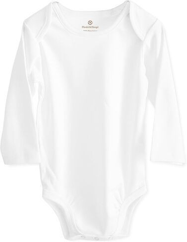 Pimbi&Bimpi Baby Bodysuit - Long Sleeve White Romper | Premium Peruvian Pima Cotton | Gender Neutral Baby Clothes for Boys and Girls (0-3 Months) in Kuwait