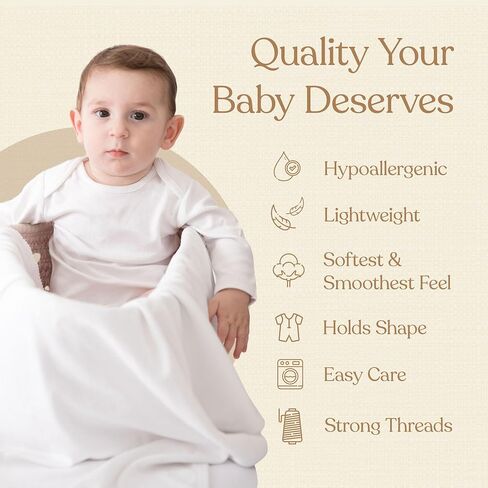 Pimbi&Bimpi Baby Bodysuit - Long Sleeve White Romper | Premium Peruvian Pima Cotton | Gender Neutral Baby Clothes for Boys and Girls (0-3 Months) in Kuwait
