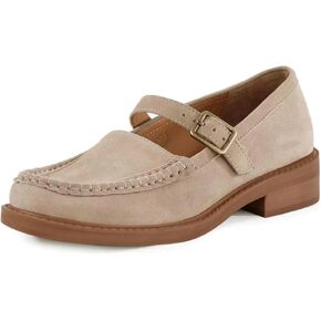 LUXMAX Low Heel Loafers for Women Chunky Heel Faux Suede Mary Janes | Platform Penny Loafers, Loafers with Buckle,Comfortable Work Shoes,Office Lady Pumps in Saudi Arabia