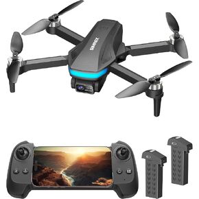 SIMREX GPS Drone with 4K Camera for Adults , Brushless Motor Drones for Beginners ,5G WiFi FPV Foldable, Auto Return , Optical Flow & Altitude Hold,Gesture Control,Follow Me, Waypoint Flight, Toys Gifts for Kid Teen Boys(Black） in Kuwait