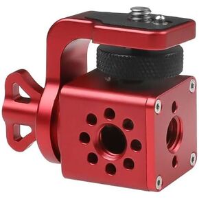 Alvins Camera Monitor Mount with 3/8" 1/4" Screw 360-degree Rotatable Tiltable Panoramic Bracket for Camera Monitor Gimbal Tripod, Adjustable Mount for Photography, Videography, Vlogging, Red in Saudi Arabia