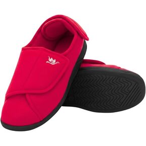 Diabetic Slippers Women, Lymphedema Shoes, Edema Shoes Swollen Feet, Indoor and Outdoor Hook and Loop, Non Slip House Shoes (Red, 8 WIDE) in Saudi Arabia