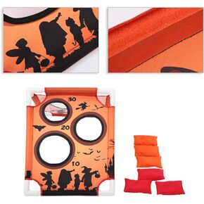 Pumpkin Pattern Sandbags Game for Children, Safe Finely Polished Surface, Easy Folding Game Board, Suitable for Kids 3+, 7 Tubes in Saudi Arabia