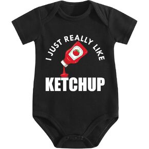 Baby Romper,Ketchup Really Like,Funny Creative Graphic Skin‑Friendly Outfit in Saudi Arabia