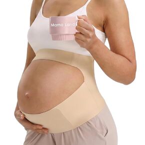 Mama Land One Piece Pregnancy Belly Band for Women, Maternity Support Belt, Trimester Must Haves, Pregnant Bands for Back, Abodomen, Pelvic Pain Relief, Adjustable Girdle Items (Beige, M) in Kuwait