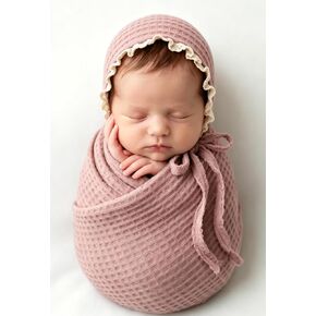 Newborn Photo Prop Blanket Hat,for Baby Boy Girl Photoshoot Stretch Blanket in Saudi Arabia