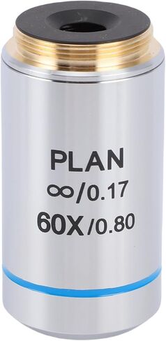 Generic 60X Plan Achromatic Objective Lens for Biological Microscopes, Ideal for Professional Observation, Aluminum Alloy Thread, 1pc Storage Box, Educational Research Use in Kuwait