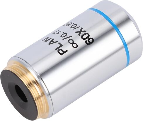 Generic 60X Plan Achromatic Objective Lens for Biological Microscopes, Ideal for Professional Observation, Aluminum Alloy Thread, 1pc Storage Box, Educational Research Use in Kuwait