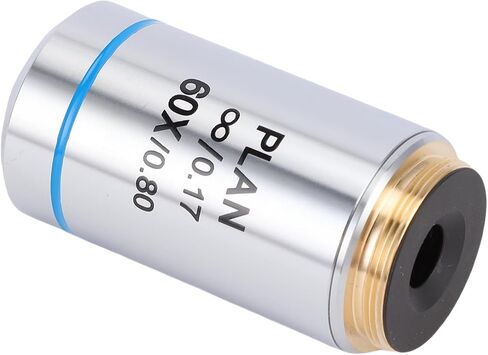 Generic 60X Plan Achromatic Objective Lens for Biological Microscopes, Ideal for Professional Observation, Aluminum Alloy Thread, 1pc Storage Box, Educational Research Use in Kuwait