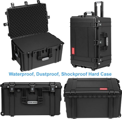 Regetek Waterproof Rolling Hard Case with Wheels, Customizable Foam 29"x 20.5"x 16", Equipment Transport Case for Camera, Drone,tool, Crushproof, Lockable, Inner 25" x 17.13" x 12.87" in Kuwait