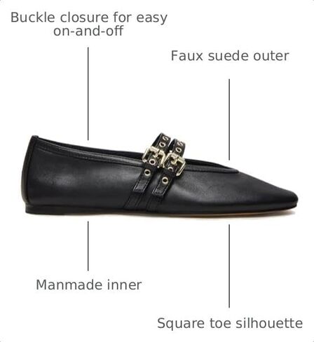 LUXMAX Suede Mary Jane Flats Women Ballerina Shoes Square Toe Ballet Flat in Saudi Arabia