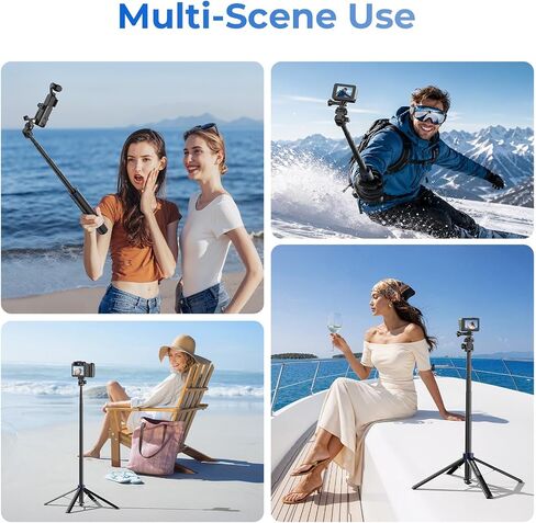 Kaitezenz 0.01s Auto Pop Open Camera Selfie Stick Tripod لـ DJI Osmo Pocket 4/3، 67 بوصة من سبائك الألومنيوم المحمولة القابلة للتوسيع حامل ثلاثي القوائم ملحق لكاميرا Gopro لتسجيل الفيديو OSMO Action in Kuwait