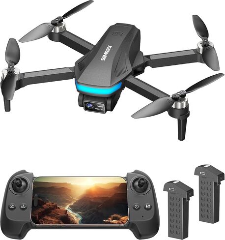 SIMREX GPS Drone with 4K Camera for Adults , Brushless Motor Drones for Beginners ,5G WiFi FPV Foldable, Auto Return , Optical Flow & Altitude Hold,Gesture Control,Follow Me, Waypoint Flight, Toys Gifts for Kid Teen Boys(Black） in Saudi Arabia