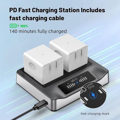 2026 Upgrade 2-Pack Rechargeable Batteries with PD Fast Charging Station for Arlo Pro/Pro 2 Camera in Kuwait