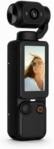 Pocket Gimbal Camera, Compact Handheld Vlog Recorder with Rotating Camera Head, Built-in Screen, Portable Body for Selfies and Travel in Kuwait
