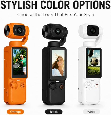 Pocket Gimbal Camera, Compact Handheld Vlog Recorder with Rotating Camera Head, Built-in Screen, Portable Body for Selfies and Travel in Kuwait