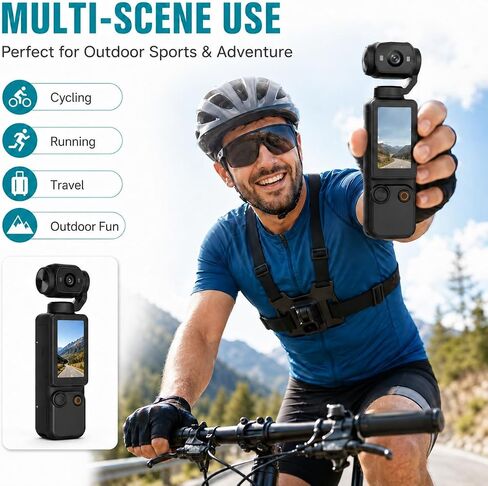 Pocket Gimbal Camera, Compact Handheld Vlog Recorder with Rotating Camera Head, Built-in Screen, Portable Body for Selfies and Travel in Kuwait
