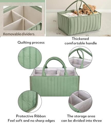 Baby Gift Basket for Newborn Boy or Girl (Green) Essentials Gift Set with Diaper Caddy Organizer, Milestone Blanket, Baby Clothes, Unisex, Animal Book, Nursery Keepsakes & New Parent Gifts in Kuwait