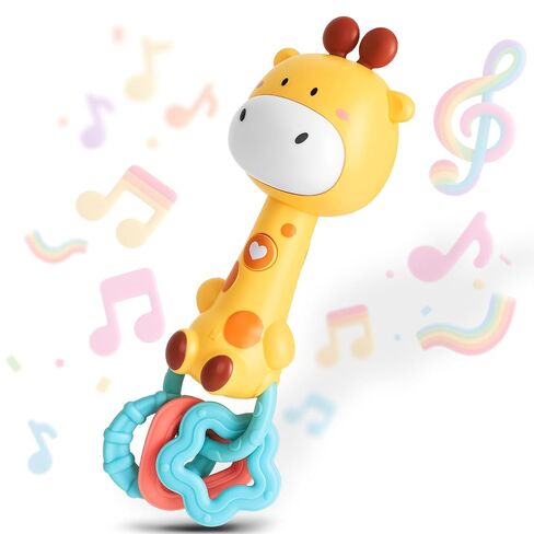 Musical Light-up Baby Sensory Rattle Toy for Infants 0-3-6-12 Months | Music Teething Rattles for Sensory Development, Easy Grasp Newborn Toy, Early Learning Gift for Boys Girls 0-12 Months in Saudi Arabia