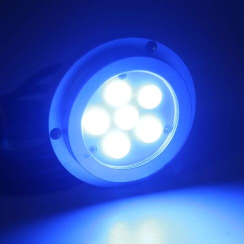 Keenso Boat Underwater Light 316 Stainless Steel Marine Underwater Light 12V 24V DC 17W IP68 RGBW 6 LED 3.8in for Yachts Ships Motorboats Pool Fountain Lighting in Kuwait