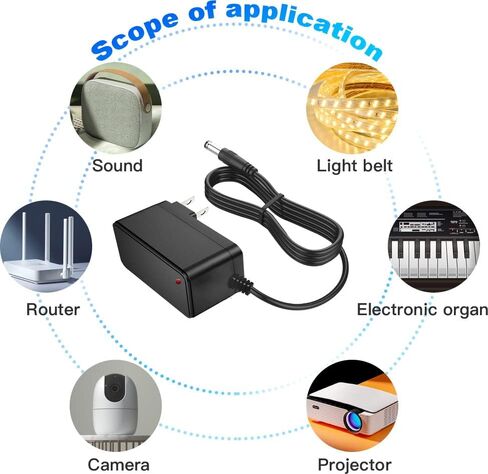 5Volt 1A Power Supply 5W AC/DC Adapter AC 100V-240V to DC 5V 1000mA 0.5A Converter Replacement DC Power Cord 5.5mm*2.5mm Plug for Security Camera Baby Monitor TV Box in Kuwait
