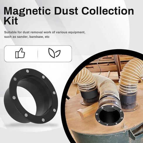 Magnetic Dust Collection Fittings 7-pack for 4" Shop Vac Hoses | Quickly Switch Hoses Between Woodworking Machines, Neodymium Magnet in Kuwait