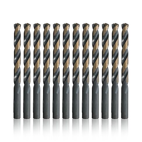 Drill America - KFD3/16P12 3/16" High Speed Steel Black & Gold KFD Split Point Drill Bit (Pack of 12), KFD Series in Saudi Arabia