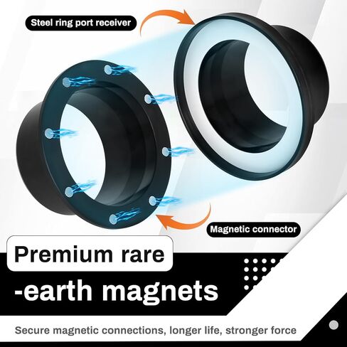 Magnetic Dust Collection Fittings 7-pack for 4" Shop Vac Hoses | Quickly Switch Hoses Between Woodworking Machines, Neodymium Magnet in Kuwait