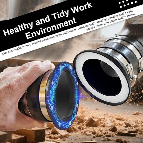 Magnetic Dust Collection Fittings 7-pack for 4" Shop Vac Hoses | Quickly Switch Hoses Between Woodworking Machines, Neodymium Magnet in Kuwait