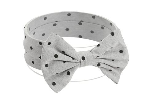 Baby Girl's Cute Polka Dot Printed Bowknot Soft Cotton Headband Toddler Hairband (Yellow, One Size) in Saudi Arabia