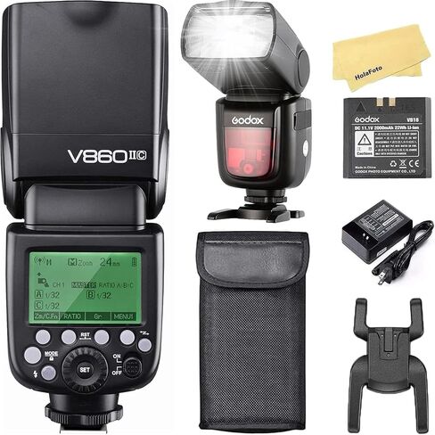 Godox V860II-N Camera Flash for Nikon D800 D700 D7100 D5200 D300 D300S D3200 D3100 D200 D70S D810 D610 D90 D750,2.4G TTL HSS 1/8000s,650 Full-Power Flashes,1.5s Recycle Time in Kuwait
