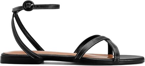 Flat Sandals for Women Buckle Strap Gladiator Square Open Toe Comfortable Beach Summer Sandals in Kuwait