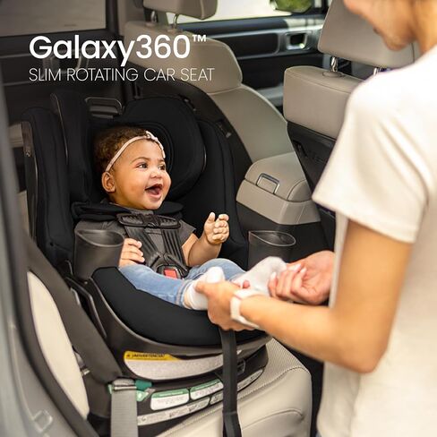 Britax Galaxy360 Slim Rotating Convertible Car Seat — Raven Black | 2-in-1 Rotating Car Seat for Infants & Toddlers, 360 SwivelSmooth Steel Ring, Extended Rear Facing, ClickTight Installation in Saudi Arabia
