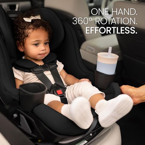 Britax Galaxy360 Slim Rotating Convertible Car Seat — Raven Black | 2-in-1 Rotating Car Seat for Infants & Toddlers, 360 SwivelSmooth Steel Ring, Extended Rear Facing, ClickTight Installation in Saudi Arabia