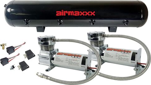 Chrome 400 Dual Air Compressors & 5 Gal Steel Tank Kit with 165/200 Switch in Saudi Arabia