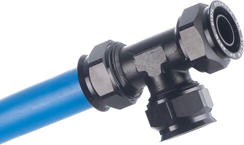 Air Compressor Accessories Kit 1/2" x 200 ft HDPE Aluminum Compressed Shop Air Line Kit and 2 Pack 1/2 inch Air System Piping Fittings Equal Tee Fitting in Saudi Arabia