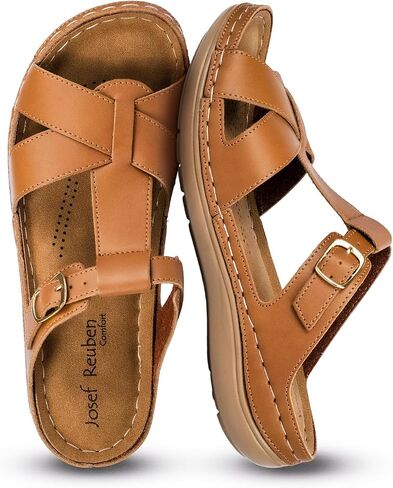 SERENA Women's Wedge Sandals - Open Toe Buckle Comfort | Wedge sandals for women, soft vegan leather, open toe, adjustable buckle, lightweight outsole, dressy casual footwear in Kuwait