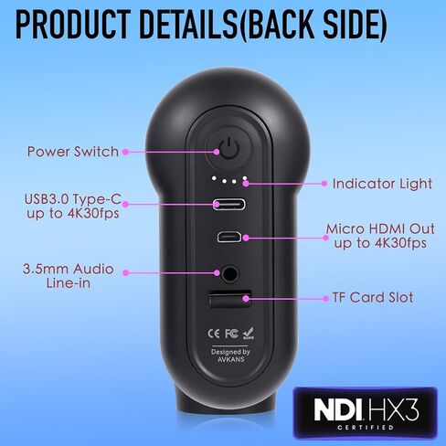 Go Wireless Live Streaming Camera 4K with NDI HX3 HDMI USB Outputs, Wide-Angle Gamechanger Camera with SD Card Video Recording for Church, Baseball, Softball and Live Event. in Saudi Arabia