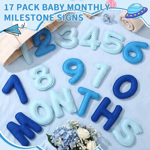 Felt Baby Monthly Milestone Numbers 3D Under the Sea Growth Tracker Photo Props Baby Announcement Sign Welcome Newborn Boy First Year Calendar Reusable for Birthday Party Decor in Saudi Arabia