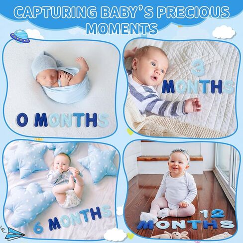 Felt Baby Monthly Milestone Numbers 3D Under the Sea Growth Tracker Photo Props Baby Announcement Sign Welcome Newborn Boy First Year Calendar Reusable for Birthday Party Decor in Saudi Arabia