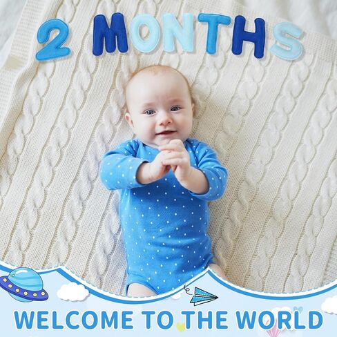 Felt Baby Monthly Milestone Numbers 3D Under the Sea Growth Tracker Photo Props Baby Announcement Sign Welcome Newborn Boy First Year Calendar Reusable for Birthday Party Decor in Saudi Arabia