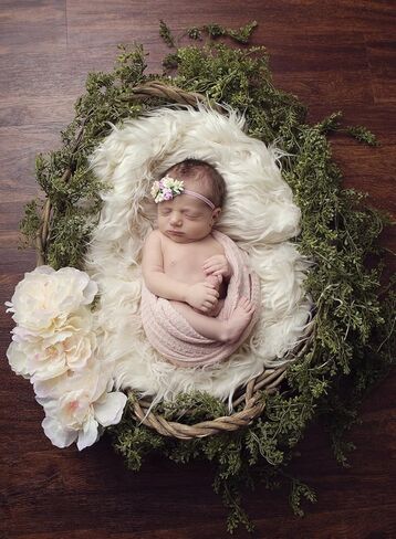 Camera Photo Floor Prop Faux Fur Artificial Fur, Newborn Baby Photography Props, Basket Stuffer Blanket - Baby Props, Basket Fabric (Ivory Fur) in Saudi Arabia