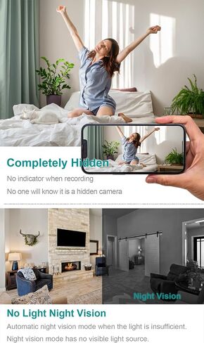 2026 Upgraded 4K Hidden Camera with Night Vision,Wireless WiFi Wall Outlet Camera,Motion Detection|SD Storage Indoor Camera for Pet|Home|Office (White) in Saudi Arabia