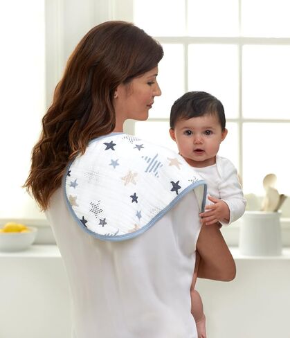 aden + anais Classic Burpy Bib; 100% Cotton Muslin; Soft Absorbent 4 Layers; Multi-Use Burp Cloth and Bib; 22.5" X 11"; 2-pack; rock star in Saudi Arabia