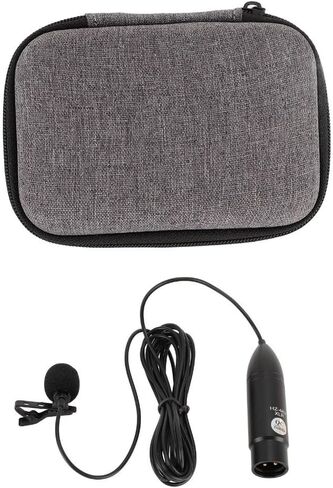 9.84ft 3 Pin XLR Lapel Lavalier Microphone 48V Phantom Power Omni Directional Noise Reduction Aluminum Alloy Mic for Recording Interview in Saudi Arabia