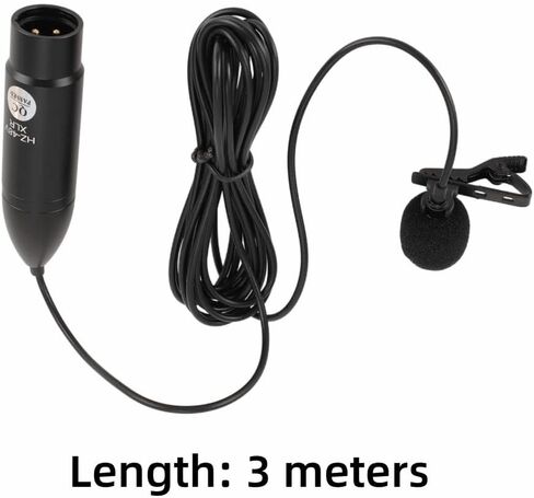 9.84ft 3 Pin XLR Lapel Lavalier Microphone 48V Phantom Power Omni Directional Noise Reduction Aluminum Alloy Mic for Recording Interview in Saudi Arabia