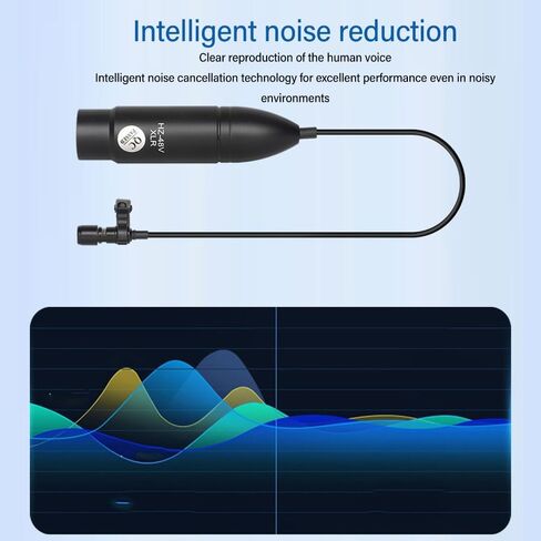 9.84ft 3 Pin XLR Lapel Lavalier Microphone 48V Phantom Power Omni Directional Noise Reduction Aluminum Alloy Mic for Recording Interview in Saudi Arabia